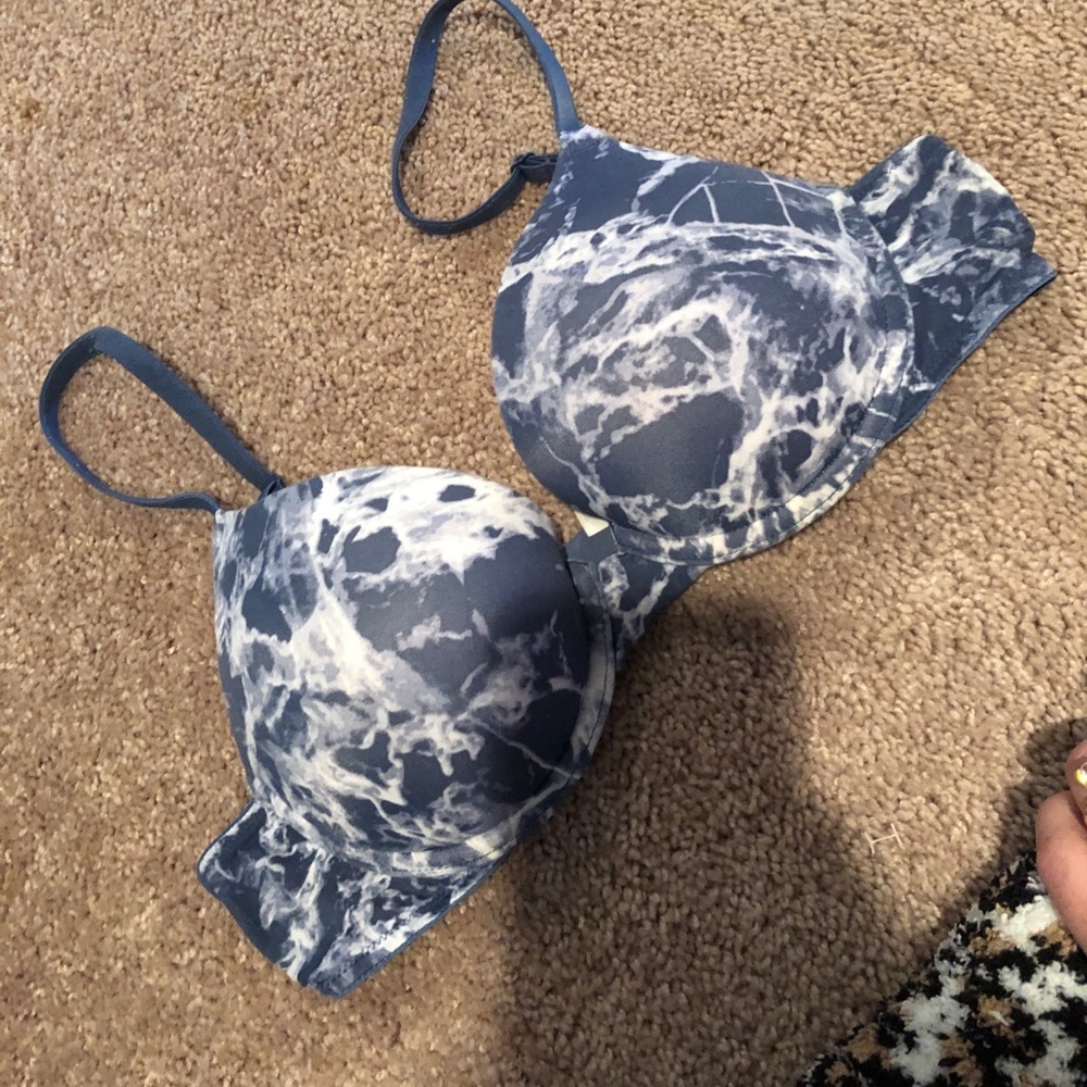 Blue push up bra